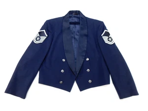 US Air Force Mess Dress Jacket 44 Short Blue P/W Enlisted Formal Uniform Coat - Bild 1 von 10