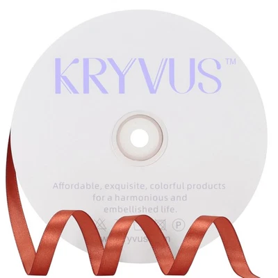 Copper Satin Ribbon 3/8 Inch 100 Yards Single Face Polyester, Gift Wrap Bouquet - Image 1 of 4