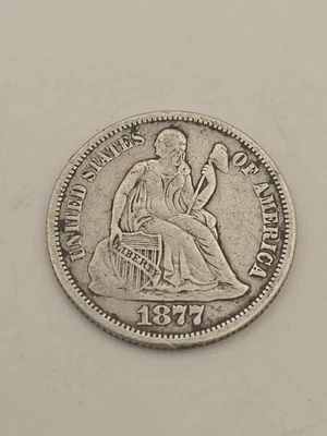 1877 Seated Liberty 10c Silver Dime - Image 1 of 4