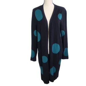 Cárdigan suéter Chico’s negro verde lunares frente abierto para mujer talla 3 XL - Imagen 1 de 16