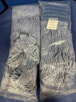 蓝色拖把头 1800 升/蓝色,工业环端重型大号可水洗 (2) — 第 1/4 张图片