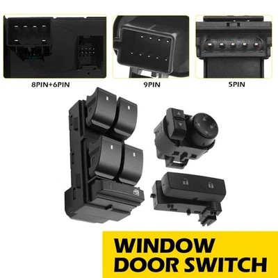 3 x Espejo de bloqueo de puerta de ventana de control de interruptor para GMC Sierra 3500 HD 2007-2014 Foto 1 de 4