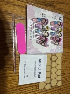 Juego de uñas a presión Betty Boop tamaño mediano largo ataúd preparación incluida - Imagen 1 de 1