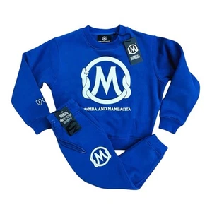 Mamba & Mambacita Royal Blue Crew Sweatshirt / Sweatpants Set Unisex Kids 6-7 - Picture 1 of 13