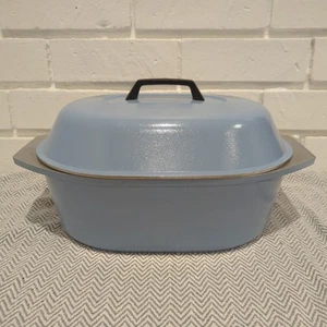 KF Kitchen Fair Oval Dutch Oven Cast Aluminum Roaster 18”X 11.5" Powder Blue - Picture 1 of 23