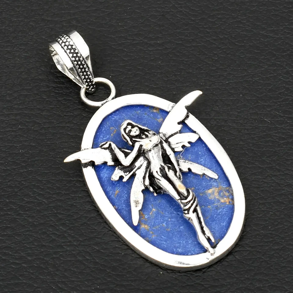 Copper Turquoise Gemstone Ethnic Handmade Fairy Pendant Jewelry 2.4" AP-18718 - Image 1 of 1