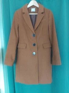 Warehouse Brown Button Coat Size 10 - Picture 1 of 6