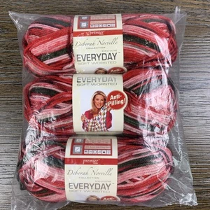 Lotto 3 Filati Premier Deborah Norville Everyday Anti-Pilling Red Holiday - Foto 1 di 5