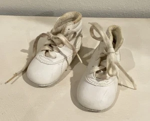 Vintage Babyschuhe weiß Leder Größe 2 - Bild 1 von 6
