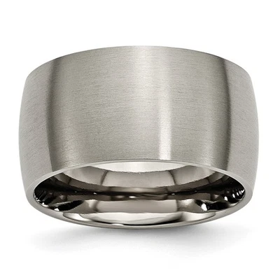 Titanium Brushed 12mm Half Round Wedding Band Ring Size 14 - Image 1 of 4