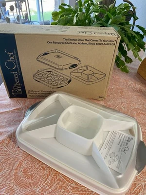 Pampered Chef Chillzanne Rectangular Server #2781 Chilled Egg or Veggie Tray USA - Image 1 of 4