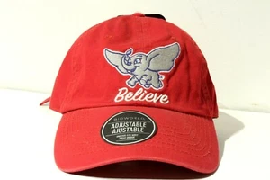 Dumbo Believe - One Size Fits Most Adjustable Baseball Cap - Red Hat Disney New - Bild 1 von 3