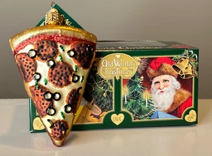 Old World Christmas Pizza Slice Glass Blown Ornament 32047 NWT W/ OWC GIFT BOX - Picture 1 of 2
