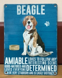 Beagle - Wandschild aus Metall im Vintage-Stil - Bild 1 von 1