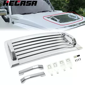FOR 2006-2010 HUMMER H3 HOOD DECK VENT PANEL HANDLE COVER TRIM BEZEL CHROME 3PCS - Picture 1 of 12