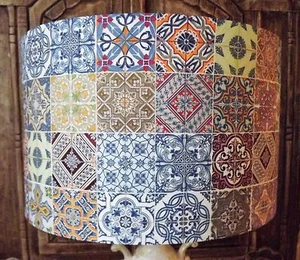 Azulejos marroquíes Lámpara Shabby Chic Lámpara Pantalla Victoriana Multi REGALO GRATUITO - Imagen 1 de 7