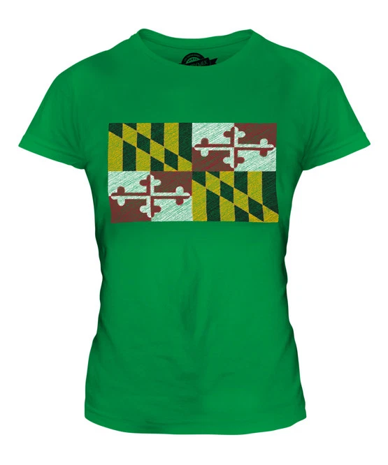 CAMISETA MARYLAND STATE SCRIBBLE FLAG DAMAS TOP REGALO MARYLANDER FUTBOL Foto 1 de 1