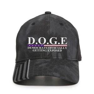 DOGE Getting Exposed Embroidered One Size Fits Most with US Flag Hat - Picture 1 of 5