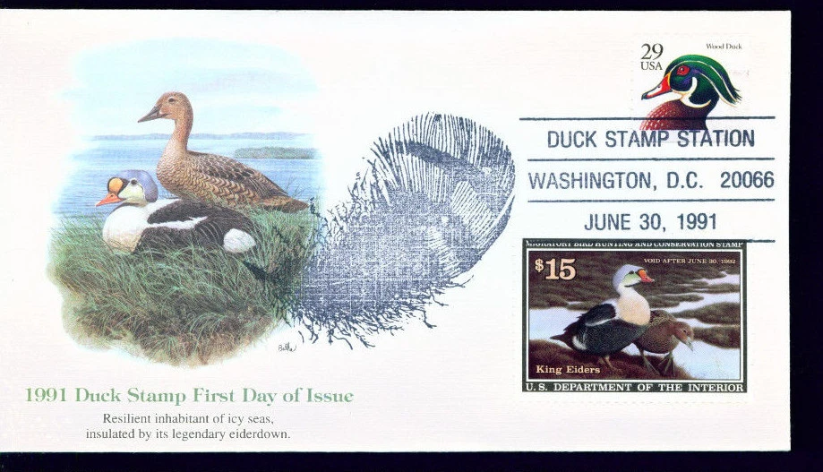 1991 FDC - Scott# RW58 - Federal Duck Stamp - Fleetwood Cachet - Image 1 of 1