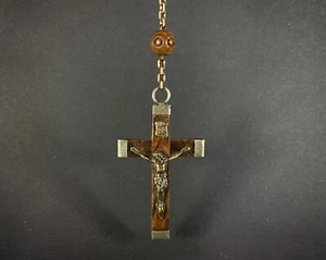 1972 Lourdes France Carved Wooden Rosary – Vintage Religious Beads Wood carving - Picture 1 of 11