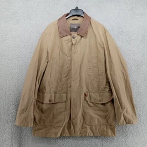 Cole Haan Jacket Mens L Tan Raincoat Outerwear Moisture Wick Waxy Hunting Coat - Picture 1 of 9