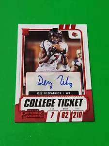 Dez Fitzpatrick 2021 Panini Contenders Draft Picks College Ticket Auto Cardinals - Picture 1 of 5