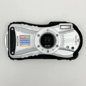 Ricoh WG-20 White 14MP 5x Waterproof Digital Camera For PARTS Or REPAIR - Picture 1 of 11