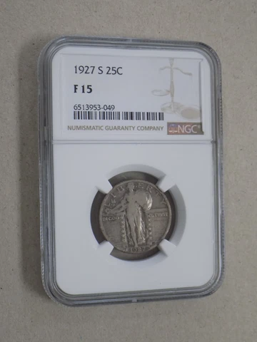 1927 S 25C Standing Liberty Quarter NGC F15 Cover