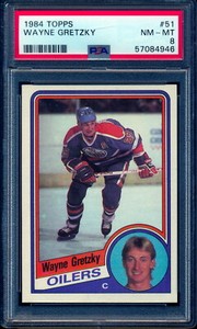 1984-85 TOPPS NHL Hockey #51 Wayne Gretzky Graded PSA 8 NM-MINT Edmonton Oilers