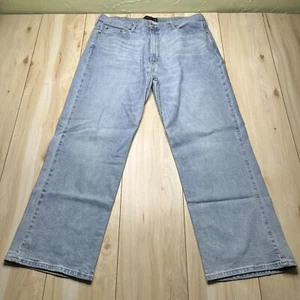Abercrombie & Fitch Men Blue Denim Classic Casual Wide Leg Baggy Jeans Size 36 - Picture 1 of 16