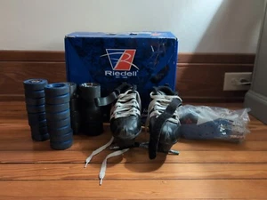 Riedell R3 Volt Quad Roller Derby Speed Skates Black White Men’s Size 3 Untested - Picture 1 of 3
