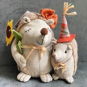 NWT Harvest Festival Fall Hedgehogs Decor 9" indoor fabric fall color - Picture 1 of 8