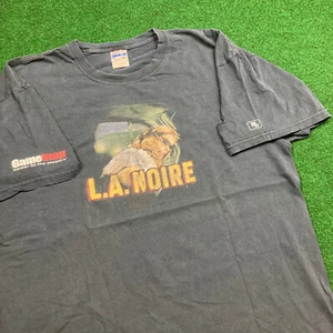 Vintage LA Noire Shirt Mens XL Blue Video Game Promo Rockstar Gamestop Exclusive - Picture 1 of 17