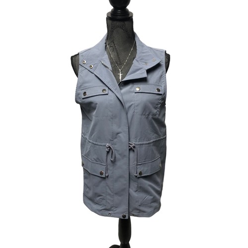 VETEMENTS FSL Apparel Utility Vest donna taglia small senza maniche blu chiaro giacca militare