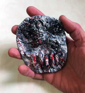 Original JUSTIN AERNI circa 2021 clay SCULPTURE dark art surreal  "SKULL" - Picture 1 of 2