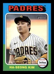 2024 Topps HERITAGE HA-SEONG KIM FIRMA FALTANTE PADRES VARIACIÓN #417 - Imagen 1 de 2