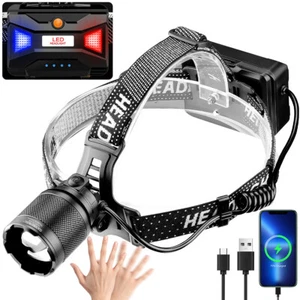 Faro LED ricaricabile 3 modalità alto lumen sensore di movimento zoom potente faro - Foto 1 di 15