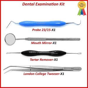 Dental Examination Kit Student Diagnostic Teeth Cleaning Pick Probes Mirror Lab - Picture 1 of 12