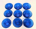 Collection Of 9 5.5 Inch Blue Depression Glass Bowls