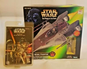 Kenner Star Wars POTF Power of The Force A-Wing Fighter 1997 Sealed & C3PO Chain - Picture 1 of 12