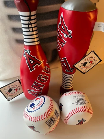 MLB Vintage Anaheim Angels Plush Baseball Bat and Ball Good Stuff Cover