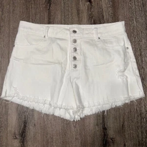 Pantaloncini denim Rewash Junior donna 15/32 bianco effetto invecchiato taglio super alto - Foto 1 di 4