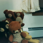 Snapshot Teddy Bear Plush Pile 1980s Photo Stuffed Animals Toys Vintage Art B983