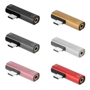 2IN1 USB C Type-C to 3.5mm Jack AUX Earphone Audio Converter Charger Adapter - Photo 1 sur 15