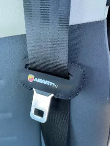 Abarth Seat Belt Buckle Cover Pad - Interior Accessories Pair 500 595 695 Black - Picture 1 of 3