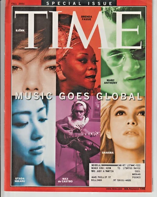 TIME Magazine Fall 2001 Music Goes Global Bjork Shakira Dr. Dre Youssou N'Dour - Image 1 of 2