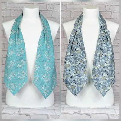 Corbata floral para hombre Ascot, algodón con seda, corbata informal de doble cara, hecha a mano  Foto 1 de 4