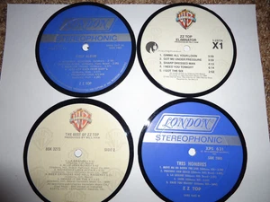 ZZ Top - Set sottobicchieri album dischi - 2 etichette Londra 2 WB  - Foto 1 di 1