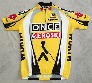 ONCE Eroski Giant Giordana mens vintage Yellow cycling jersey size L-4-50 - Picture 1 of 7