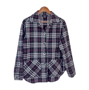 Karen Kane Jacket Black Plaid Wool Blend Long Sleeve Barn Shacket S - Picture 1 of 10